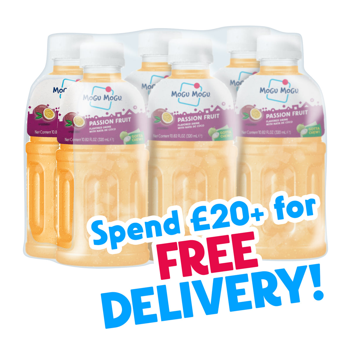 Mogumogu Passionfruit Mogu Mogu | 6 Packs | UK Delivery – Mogu Mogu Drink