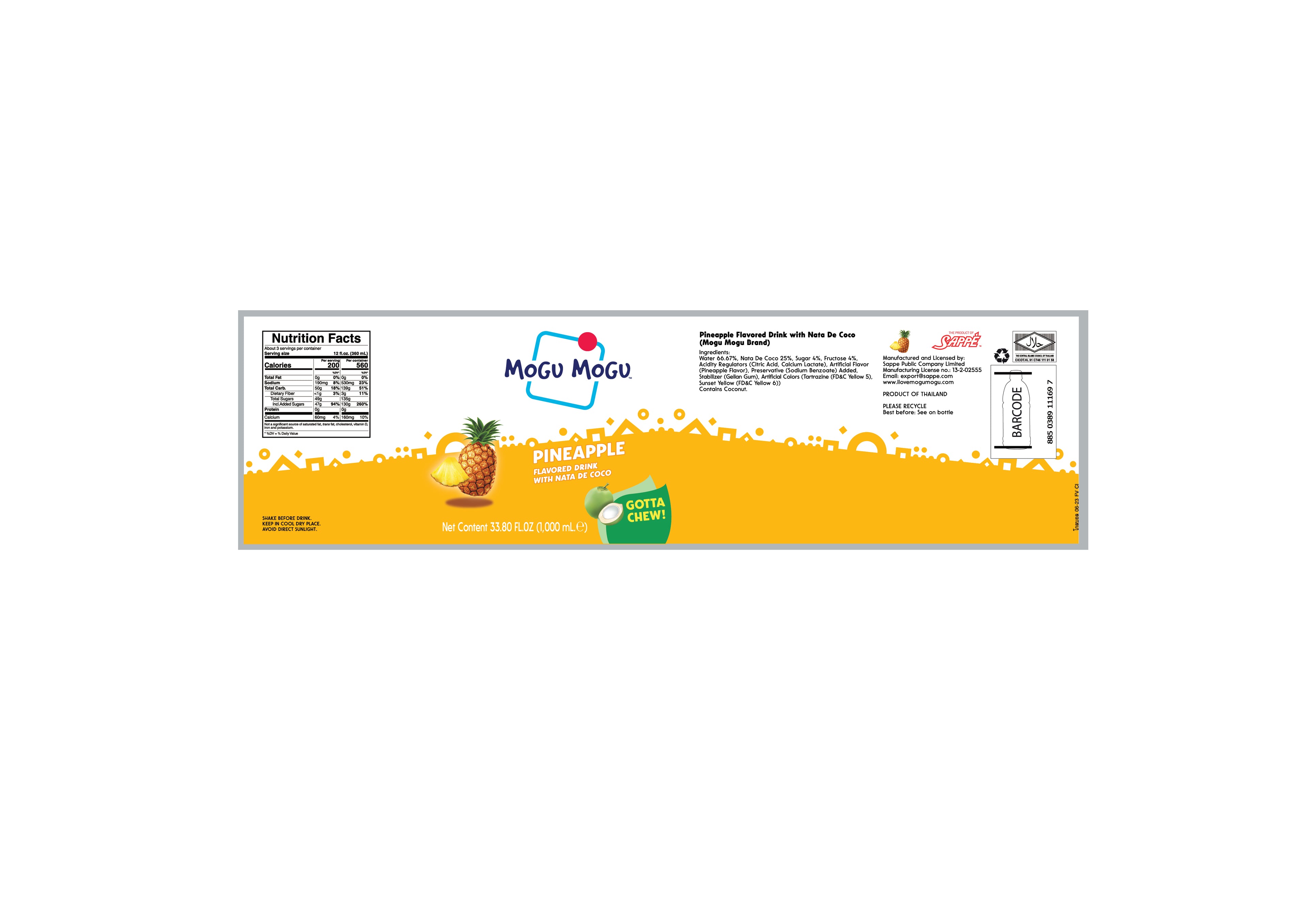 Mogu Mogu Pineapple 1L