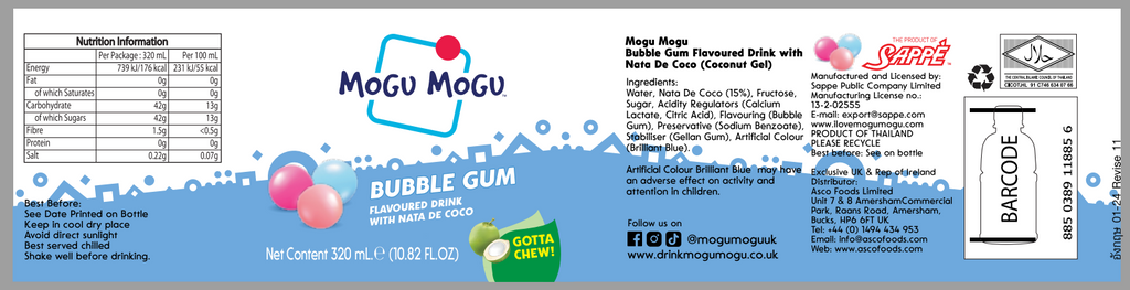 Mogu Mogu Bubblegum 320ml