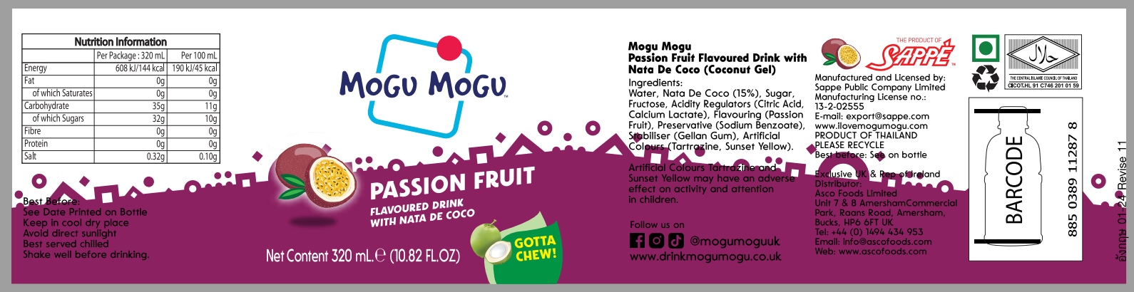 Mogu Mogu Passionfruit 320ml